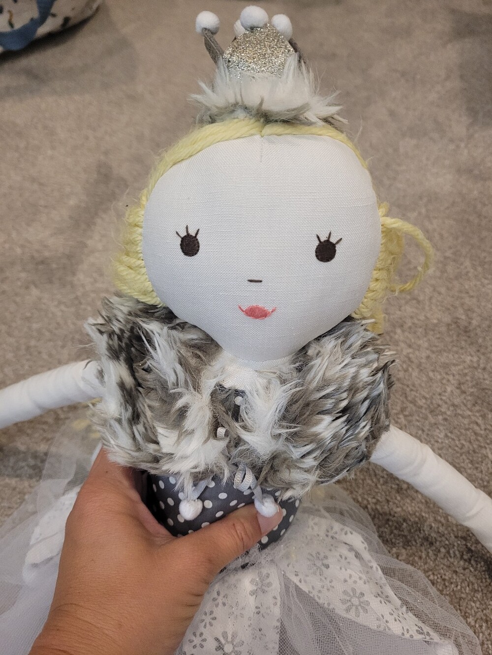 Pottery Barn KidsPlush Fairy Doll in White and Gray - Charming Decorative Accent